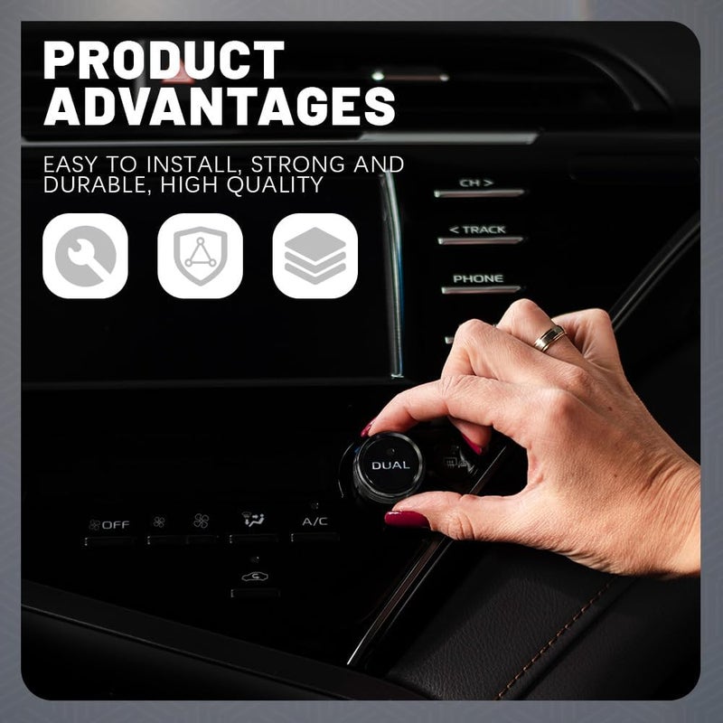 Tecledsn 3PCS Air Conditioner Switch Button Knob Cover, Aluminum Alloy Knob Ring Trim Cover, Climate Control Knob Covers, Auto Accessories Compatible with Dodge Challenger Durango 2015-2022 (Black) - Image 5